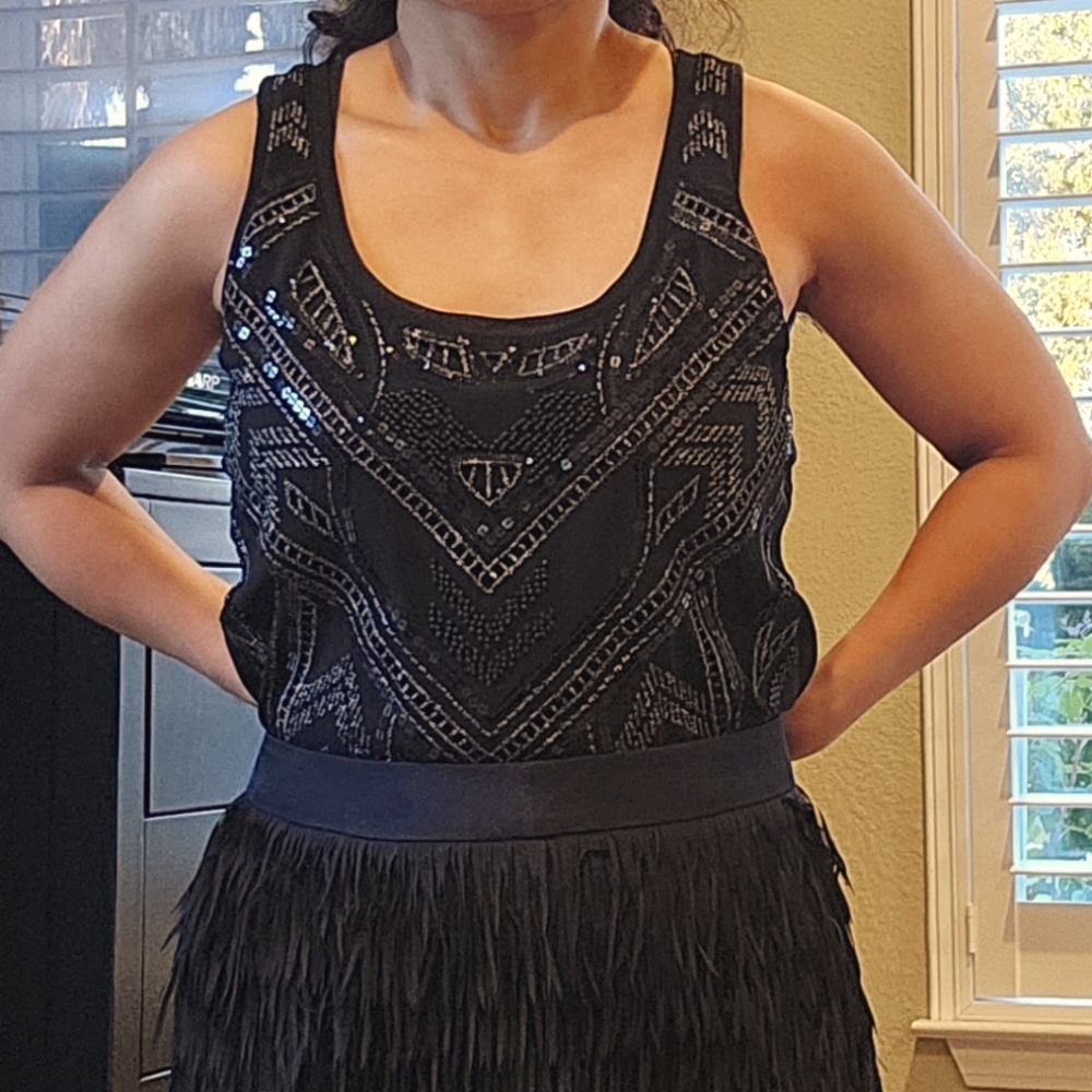 EXPRESS - Black Beaded Sleeveless Top - Picture 4 of 4